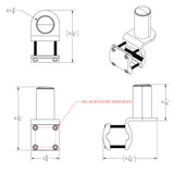 TACO ShadeFin Mini Square Tube Rail Mount - Fishing Monsters