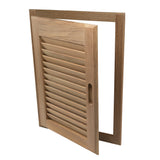 Whitecap Teak Louvered Door & Frame - Right Hand - 15" x 20" - Fishing Monsters