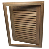 Whitecap Teak Louvered Door & Frame - Right Hand - 15" x 20" - Fishing Monsters