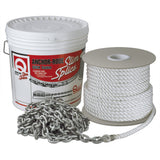 Quick Anchor Rode 25' - 8mm Chain - 200' - 9/16" 3 Plait Rope - Fishing Monsters