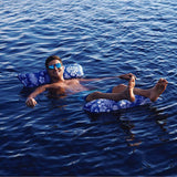 Aqua Leisure 4-In-1 Monterey Hammock Supreme XL 53" x 31.5" - Hibiscus Pineapple Royal Blue - Fishing Monsters