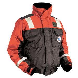 Mustang Classic Flotation Bomber Jacket w/Reflective Tape - Orange/Black - Medium