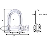 Wichard HR D Shackle - Diameter 15/64" - Fishing Monsters