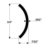 TACO Hollow Back 304 Stainless Steel Rub Rail Insert 3/4" x 6' - Fishing Monsters