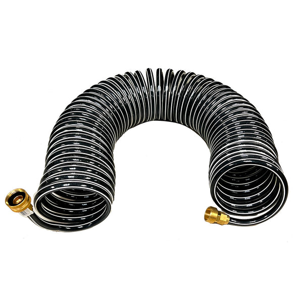 Trident Marine Coiled Wash Down Hose w/Brass Fittings - 15' - Fishing Monsters