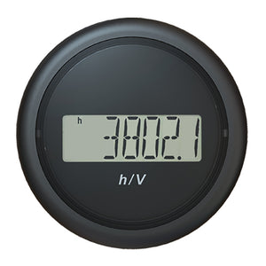 Veratron 52MM (2-1/16") ViewLine Hour Counter-Voltmeter - Black - Fishing Monsters