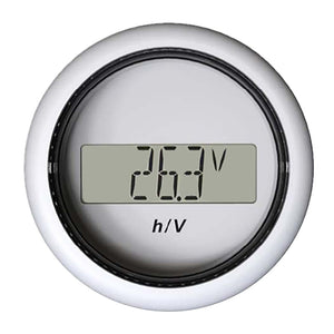 Veratron 52MM (2-1/16") ViewLine Hour Counter-Voltmeter - White - Fishing Monsters