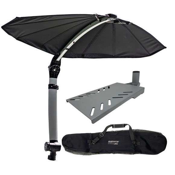 TACO ShadeFin Mini w/Black Fabric - Bag & Swivel Seat Mount Kit - Fishing Monsters