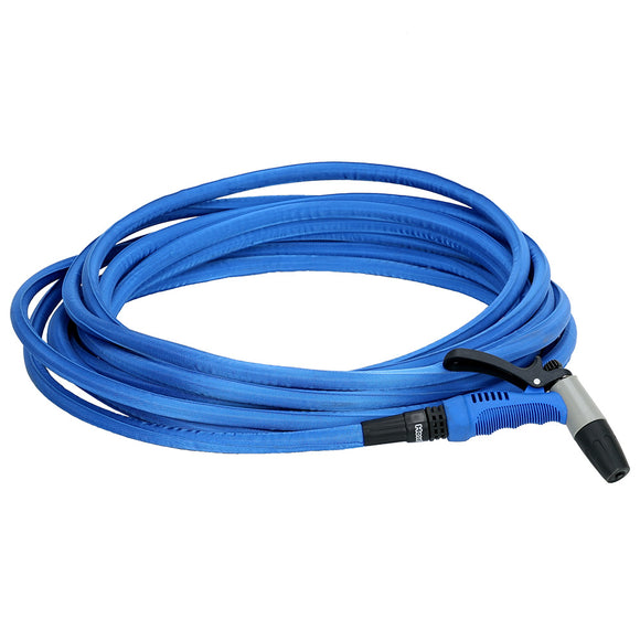 HoseCoil 75' Blue Flexible Hose Kit with Rubber Tip Nozzle - Fishing Monsters