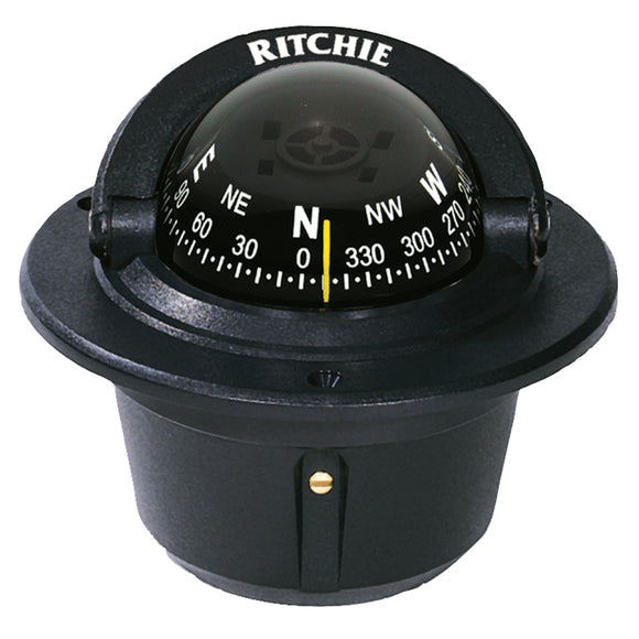 Ritchie F-50 Explorer Compass - Flush Mount - Black - Fishing Monsters