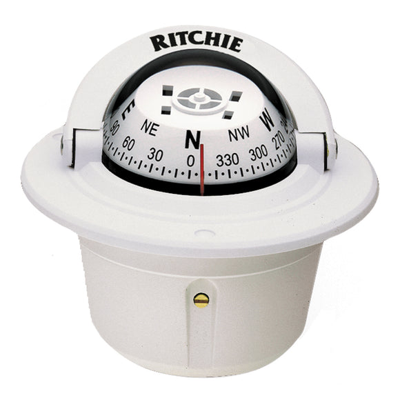 Ritchie F-50W Explorer Compass - Flush Mount - White - Fishing Monsters