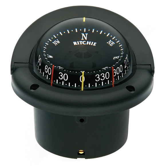 Ritchie HF-743 Helmsman Combidial Compass - Flush Mount - Black - Fishing Monsters