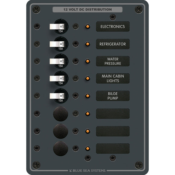 Blue Sea 8023 DC 8 Position Circuit Breaker - White Switches - Fishing Monsters