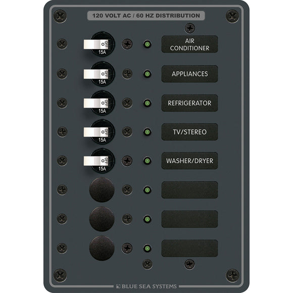 Blue Sea 8059 AC 8 Position Toggle Circuit Breaker Panel - Fishing Monsters