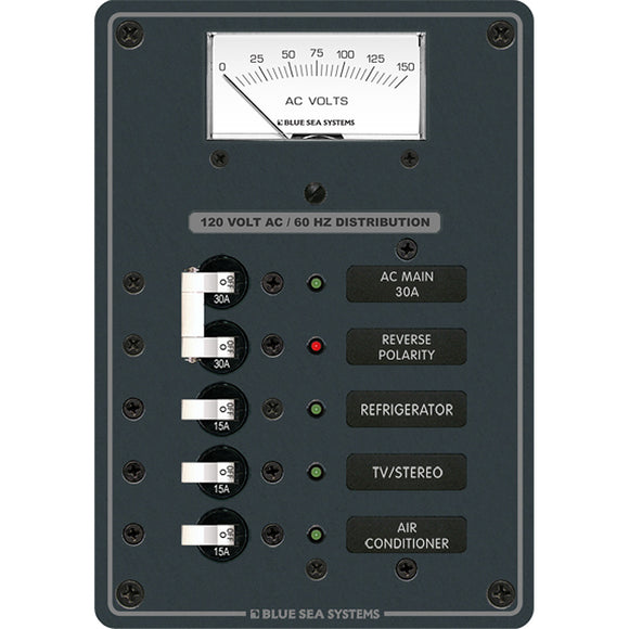 Blue Sea 8043 AC Main +3 Positions Toggle Circuit Breaker Panel - White Switches - Fishing Monsters