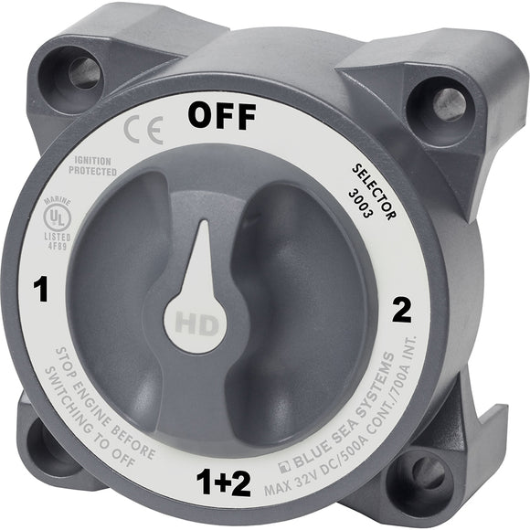 Blue Sea 3003 HD-Series Battery Switch Selector w/Alternator Field Disconnect - Fishing Monsters