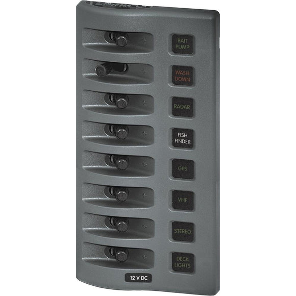 Blue Sea 4308 WeatherDeck Water Resistant Fuse Panel - 8 Position - Grey - Fishing Monsters