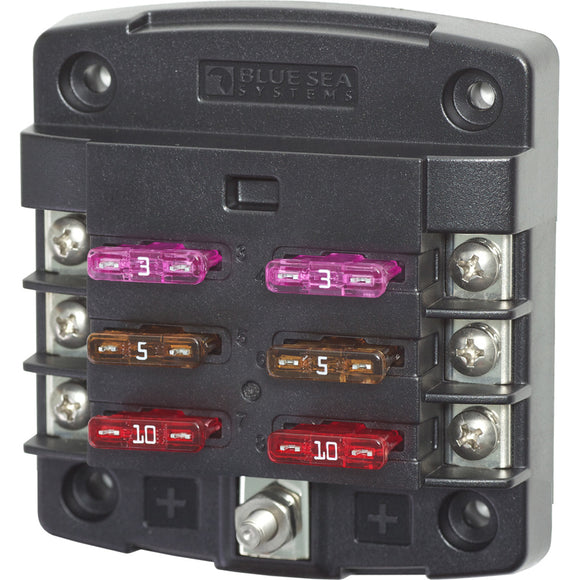 Blue Sea 5033 ST Blade Fuse Block w/out Cover - 6 Circuit w/out Negative Bus - Fishing Monsters