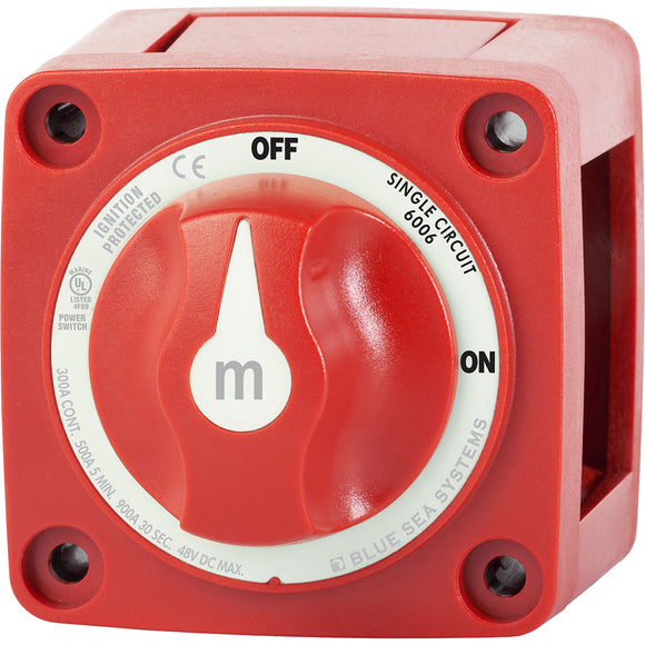 Blue Sea 6006 m-Series (Mini) Battery Switch Single Circuit ON/OFF Red - Fishing Monsters