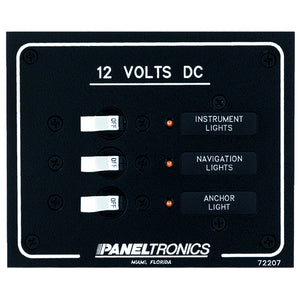 Paneltronics Standard DC 3 Position Breaker Panel w/LEDs - Fishing Monsters