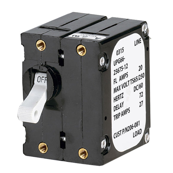 Paneltronics 'A' Frame Magnetic Circuit Breaker - 25 Amps - Double Pole - Fishing Monsters