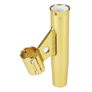 Lee's Clamp-On Rod Holder - Gold Aluminum - Vertical Mount - Fits 1.660" O.D. Pipe - Fishing Monsters