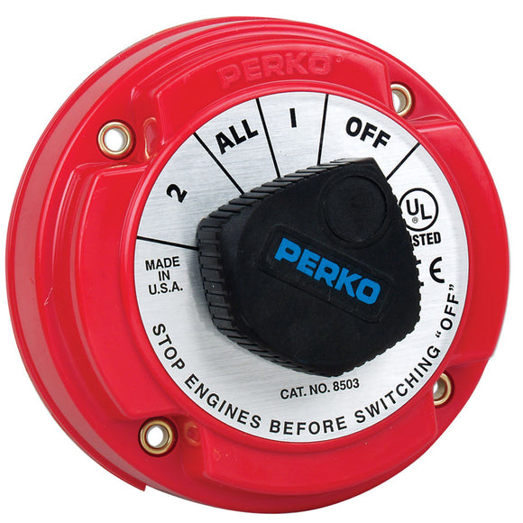 Perko 8503DP Medium Duty Battery Selector Switch w/Alternator Field Disconnect w/o Key Lock - Fishing Monsters