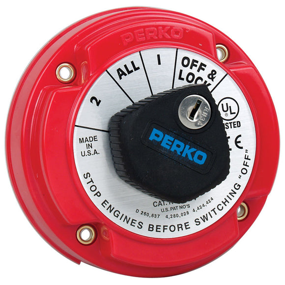 Perko 8504DP Medium Duty Battery Selector Switch w/Alternator Field Disconnect & Key Lock - Fishing Monsters