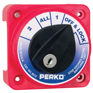 Perko Compact Medium Duty Battery Selector Switch w/Key Lock - Fishing Monsters