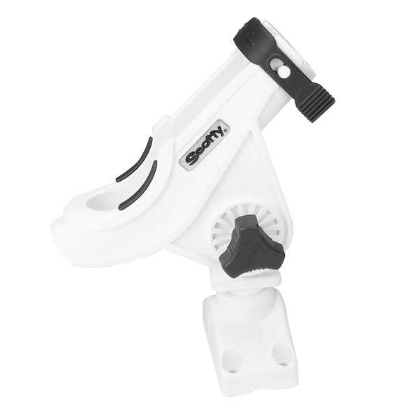 Scotty 280 Bait Caster/Spinning Rod Holder w/241 Deck/Side Mount - White - Fishing Monsters