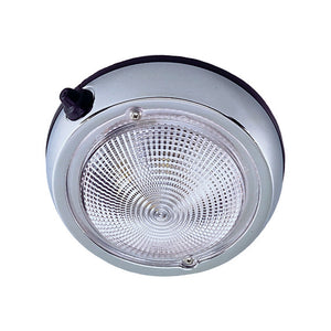 Perko Surface Mount Dome Light - 3 3/4" O.D. (3" Lens) - Chrome Plated - Fishing Monsters