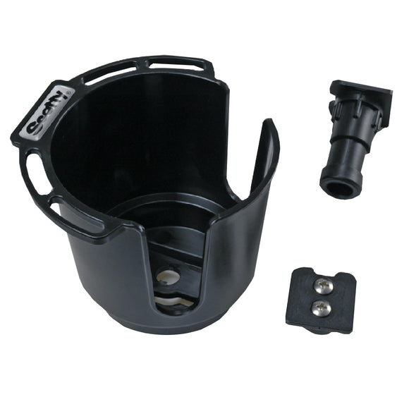 Scotty 311 Drink Holder w/Bulkhead/Gunnel Mount & Rod Holder Post Mount - Black - Fishing Monsters