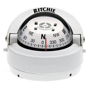 Ritchie S-53W Explorer Compass - Surface Mount - White - Fishing Monsters