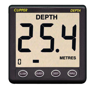 Clipper Depth Instrument w/Thru Hull Transducer & Cover - Fishing Monsters