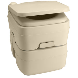 Dometic 965 Portable Toilet w/Mounting Brackets- 5 Gallon - Parchment - Fishing Monsters