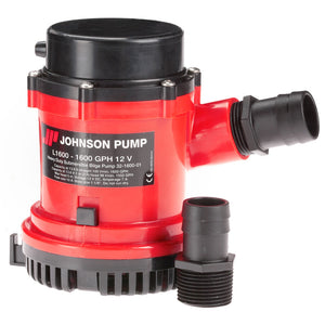 Johnson Pump 1600 GPH Bilge Pump 1-1/8" Hose 12V - Fishing Monsters