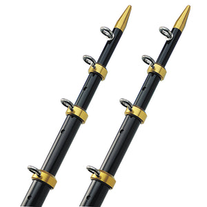 TACO 15' Telescopic Outrigger Poles 1-1/8" - Black/Gold - Fishing Monsters