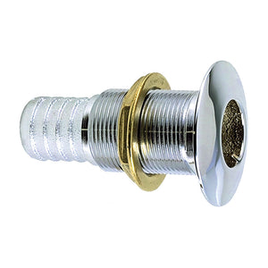 Perko 5/8" Thru-Hull Fitting f/ Hose Chrome Plated Bronze MADE IN THE USA - Fishing Monsters