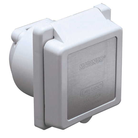 Marinco 301EL-B 30A Power Inlet - White - 125V - Fishing Monsters