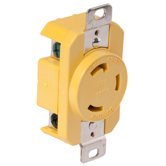 Marinco 305CRR 30A Receptacle - Yellow - 125V - Fishing Monsters