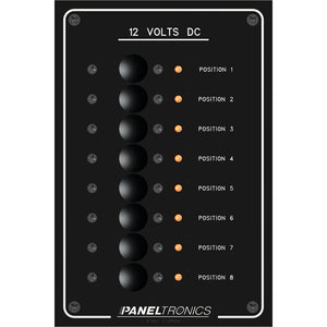 Paneltronics Standard Panel - DC 8 Position Circuit Breaker w/LEDs - Fishing Monsters