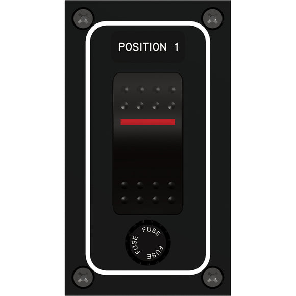 Paneltronics Waterproof Panel - DC 1-Position Illuminated Rocker Switch & Fuse - Fishing Monsters