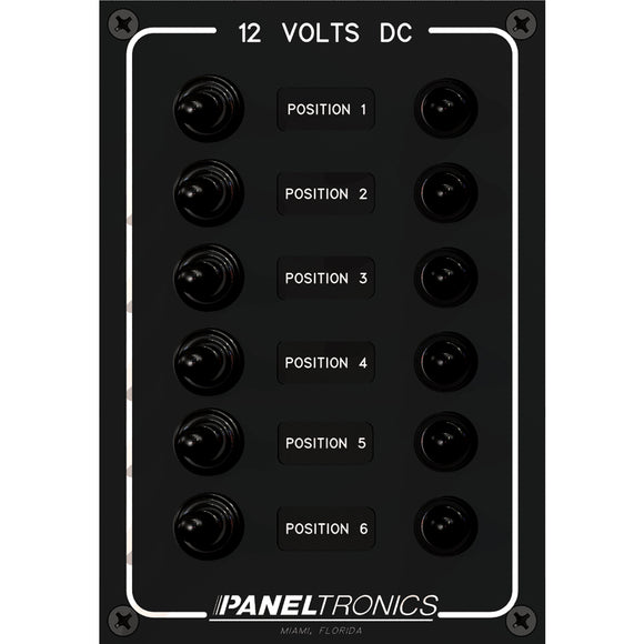 Paneltronics Waterproof Panel - DC 6-Position Toggle Switch & Circuit Breaker - Fishing Monsters