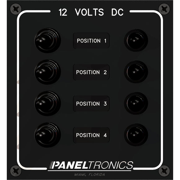 Paneltronics Waterproof Panel - DC 4-Position Toggle Switch & Circuit Breaker - Fishing Monsters