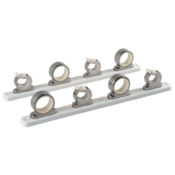 TACO 4-Rod Hanger w/Poly Rack - Polished Stainless Steel - Fishing Monsters