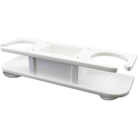 TACO 2-Drink Poly Holder w/Catch-All - White - Fishing Monsters