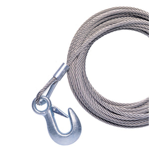 Powerwinch 40' x 7/32" Replacement Galvanized Cable w/Hook f/RC30, RC23, 712A, 912, 915, T2400 & AP3500 - Fishing Monsters