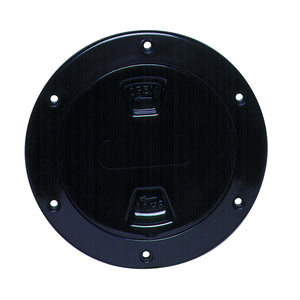 Beckson 4" Smooth Center Screw-Out Deck Plate - Black - Fishing Monsters