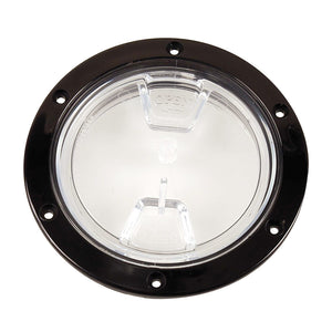 Beckson 4" Clear Center Screw Out Deck Plate - Black - Fishing Monsters