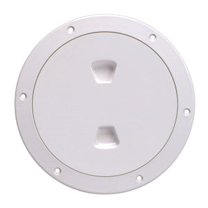 Beckson 6" Smooth Center Screw-Out Deck Plate - White - Fishing Monsters